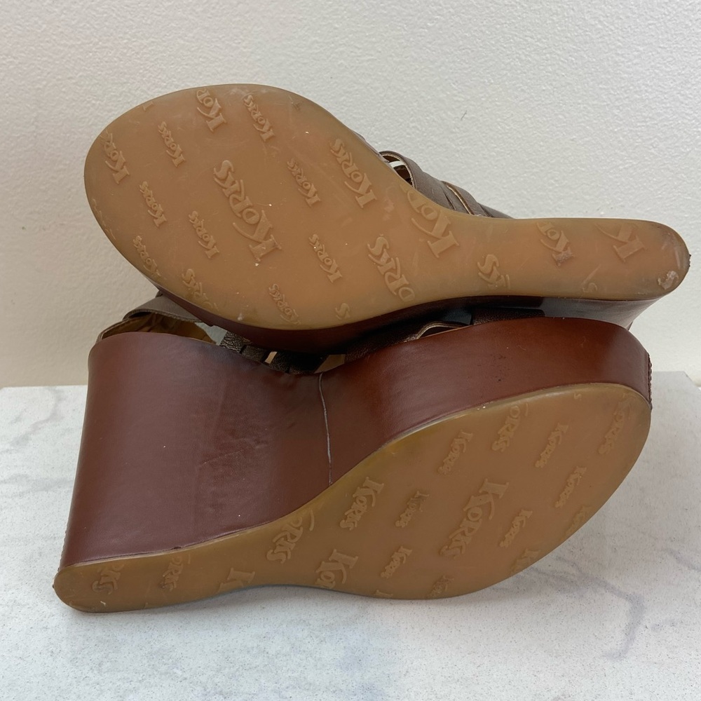 Kork-Ease Y2K Metallic Bronze Leather Wedge Sandals - Picture 10 of 10